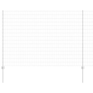 vidaXL Zaun mit Pfosten Silber