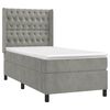 vidaXL Boxspringbett mit Matratze & LED Hellgrau 80x200 cm Samt