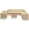 vidaXL 10-tlg. Garten-Lounge-Set mit Kissen Honigbraun Massivholz