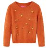 Kinderpullover Gestrickt Dunkelorange 140