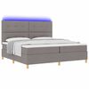 vidaXL LED Boxspringbett mit Matratze Taupe 200 x 200 cm Stoff