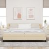 vidaXL Boxspringbett mit Matratze Creme 200 x 200 cm Stoff