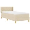 vidaXL Boxspringbett mit Matratze Creme 190 x 90 cm Polyester