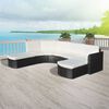 vidaXL 4-tlg. Garten-Lounge-Set mit Auflagen Poly Rattan Schwarz