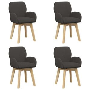 vidaXL Drehstuhl Esszimmer 4 pcs Boucl&eacute; Dunkelgrau 54 x 58 x 87 cm