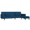 vidaXL Schlafsofa 2-Sitzer mit 2 Kissen & Hocker Blau Samt