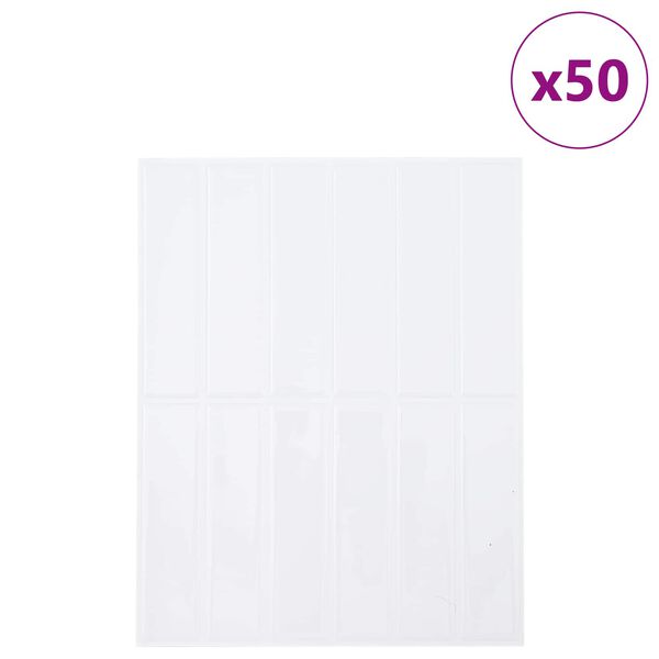 vidaXL Rechteckige Fliese 50 pcs Wei&szlig; 29 x 23 x 0,08 cm