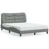 vidaXL Bett mit Matratze "Hvar" Hellgrau 140x200 cm Stoff
