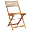 vidaXL 5-tlg. Garten-Essgruppe Beige Poly Rattan und Massivholz