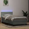 vidaXL Boxspringbett mit Matratze & LED Hellgrau 100x220 cm Samt