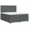 vidaXL Boxspringbett mit Matratze Dunkelgrau 140 x 190 cm Stoff
