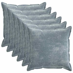 vidaXL Kissenbezug 6 pcs HOUTEN Himmelblau 80 x 80 cm Chenille-Stoff