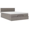 vidaXL Ottomanische Bett mit Matratze & LEDs Taupe 140x190 cm Stoff