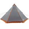 vidaXL Tipi-Familienzelt 8 Personen Grau und Orange Wasserdicht