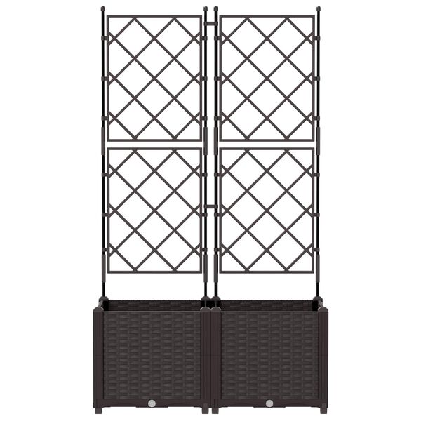 vidaXL Garten-Pflanzgef&auml;&szlig; 2 pcs Braun 80 x 40 x 143 cm Kunststoff