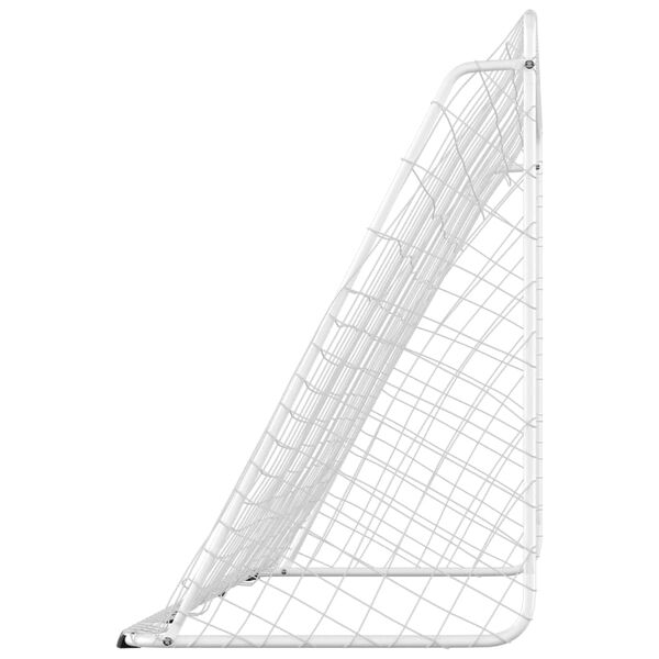vidaXL Fußballtor mit Netz Weiß 366x122x182 cm Stahl