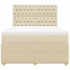 vidaXL Boxspringbett mit Matratze Creme 140x190 cm Stoff