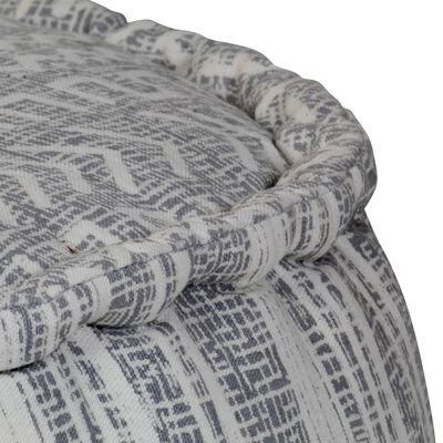 vidaXL Handgefertigter Sitzpuff mit Muster Blau 50 x 25 cm Baumwolle
