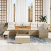 vidaXL Garten-Sofa-Set mit Kissen mit Speicher 9 pcs Beige und Creme