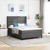 vidaXL Boxspringbett mit Matratze Dunkelgrau 200 x 160 cm Stoff