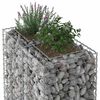 vidaXL Gabionen Hochbeet Silber 90 x 50 x 80 cm Verzinkter Stahl