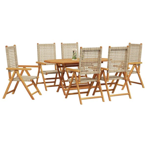 vidaXL Garten Essgruppe 7 pcs Beige