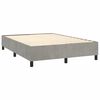 vidaXL Boxspringbett mit Matratze & LED Hellgrau 140x190 cm Samt