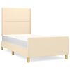 vidaXL Bettgestell ohne Matratze Creme 90x190 cm Stoff