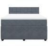 vidaXL Boxspringbett mit Matratze Dunkelgrau 140x200 cm Samt