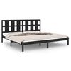vidaXL Massivholzbett Schwarz 180x200 cm