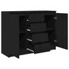 vidaXL Sideboard mit Schubladen Schwarz Eichen-Optik 100,5x35x76 cm