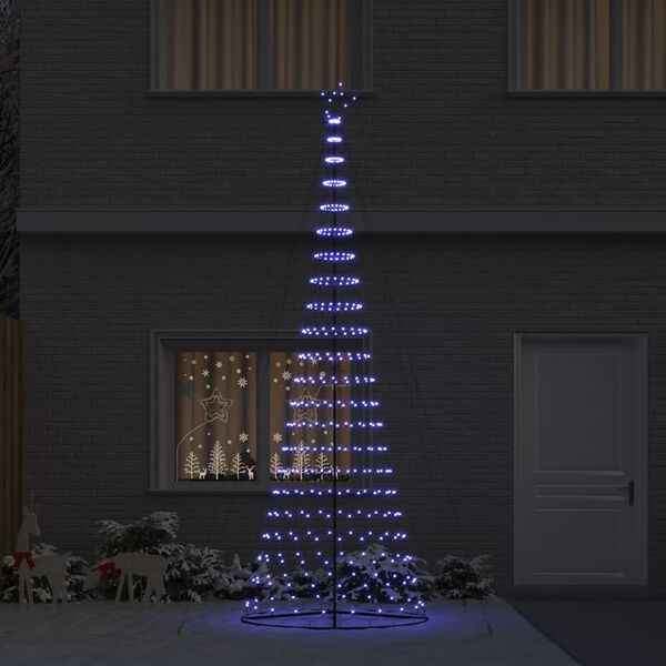 vidaXL LED-Weihnachtsbaum mit 455 LEDs Blau 184,5 cm Metall
