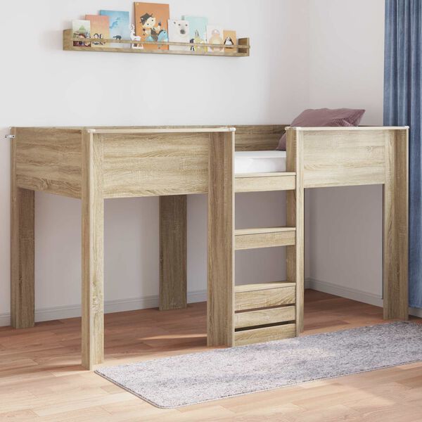 vidaXL Etagenbett f&uuml;r Kinder Sonoma-Eiche 100 x 200 cm Holzwerkstoff