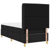 vidaXL Boxspringbett mit LED-Lichtleisten Schwarz 90 x 190 cm Stoff