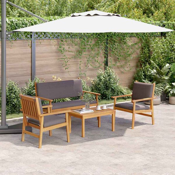 vidaXL Gartensofa-set 4 pcs Braun 120 x 65,5 x 79 cm Massivholz Akazie
