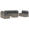 vidaXL 8-tlg. Garten-Lounge-Set mit Kissen Grau Poly Rattan