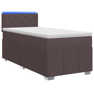 vidaXL Boxspringbett mit Matratze Dunkelbraun 90 x 200 cm Stoff