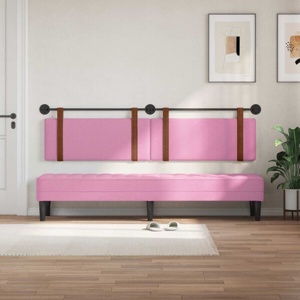 vidaXL H&auml;ngevorderseite Wandmontiert Rosa 210 x 55 x 5 cm Antikes PU