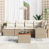 vidaXL Garten-Sofa-Set 6 pcs Beige und Wei&szlig;