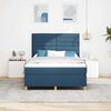 vidaXL Boxspringbett mit Matratze mit Kopfteil Blau 160 x 200 cm Stoff