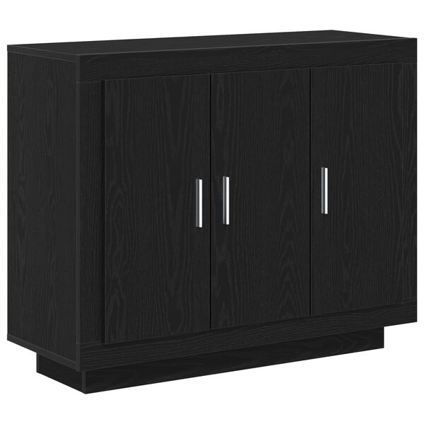 vidaXL Sideboard Schwarz Eichen-Optik 92 x 35 x 75 cm Holzwerkstoff