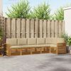 vidaXL Sofagarnituren 6 pcs Natur und Beige Massivholz Akazie