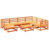 vidaXL 8-tlg. Garten-Sofagarnitur Wachsbraun Massivholz Kiefer