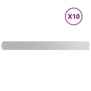vidaXL Raseneinfassung 10 Stk. 10 x 103 cm Edelstahl Silber