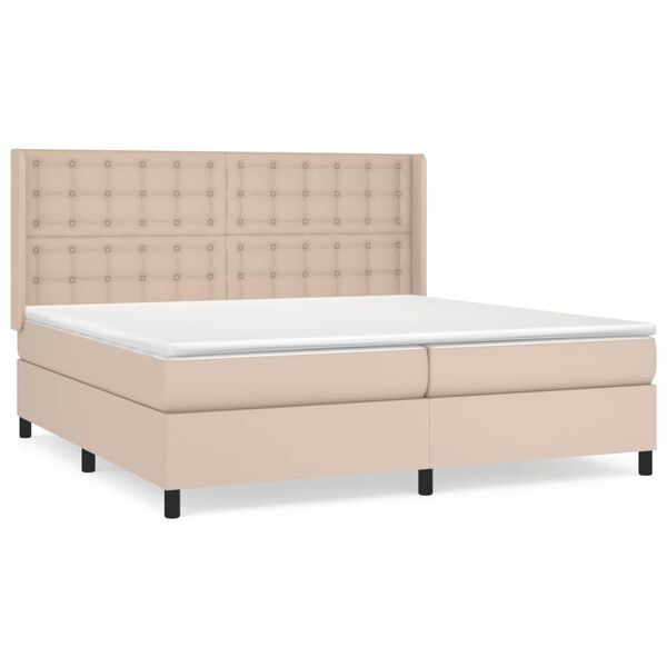 vidaXL Boxspringbett Matratze Cappuccino-Braun 200x200cm Kunstleder