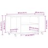 vidaXL TV-Regal mit Rollen Altholz-Optik 80x40x45 cm Holzwerkstoff
