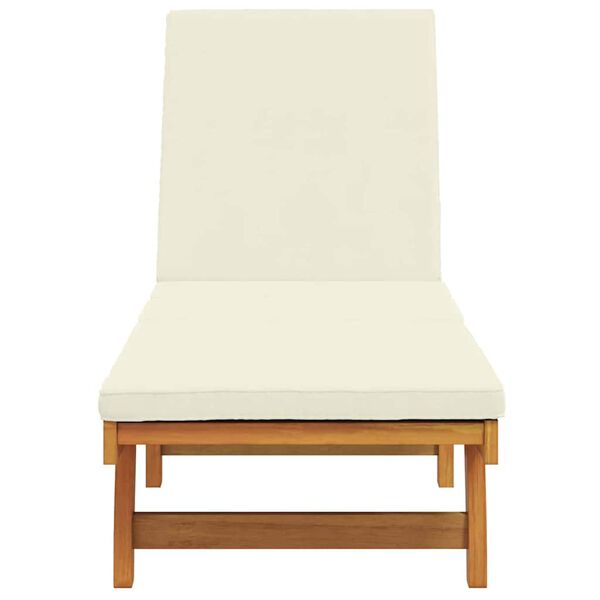 vidaXL Sonnenliege Braun und Creme 199 x 63 x 85 cm Massivholz Akazie