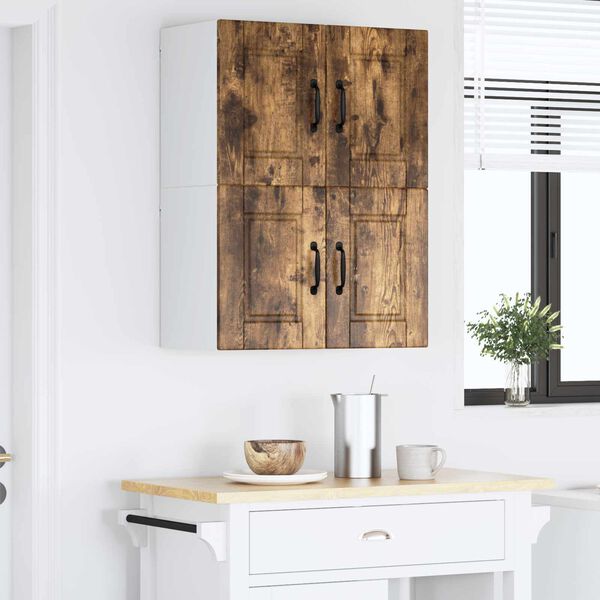 vidaXL K&uuml;chenschrank mit Regal 2 pcs Ger&auml;ucherte Eiche 60 x 31 x 40 cm