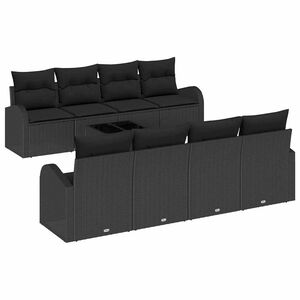 vidaXL Gartensofa-set 9 stk. Schwarz Poly-Rattan