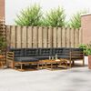vidaXL Outdoor-Sofagarnitur mit Kissen 7 pcs Natur und Anthrazit